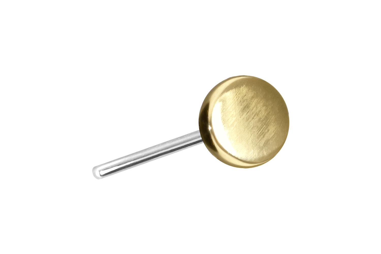 14 Karat Gold Aufsatz mit Titan Push Pin DISC von Piercingline
